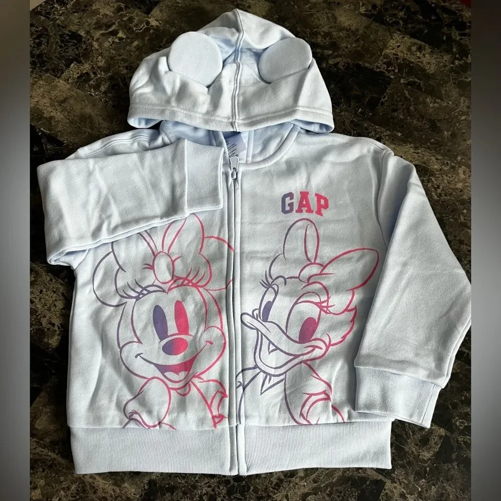 Gap Kids Minnie Mouse Daisy Duck Graphic Front Besties Cotton Jacket &Jogger Set